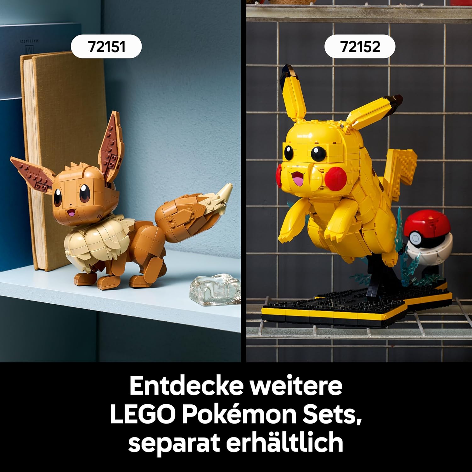 LEGO Pokémon Bisaflor, Glurak und Turtok - 3D Modellbau für Erwachsene - 3 Anime Figuren als DIY Deko für Schreibtisch oder Regal - Gaming Geschenkidee für Fans und Sammler - 72153