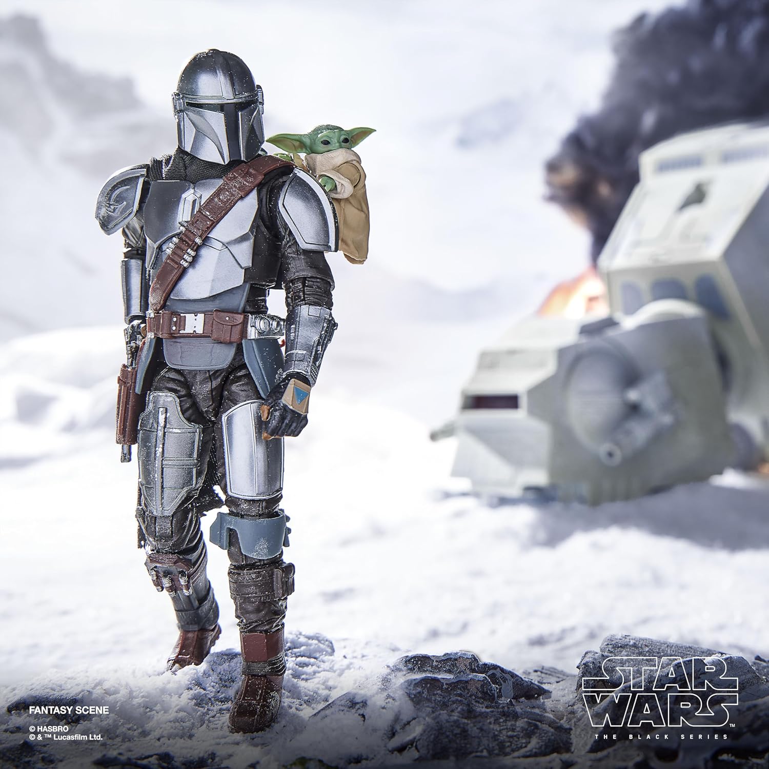 Star Wars The Black Series Der Mandalorianer & Grogu, Deluxe Action-Figurengeschenk zum Sammeln The Mandalorian & Grogu, Skala 15 cm