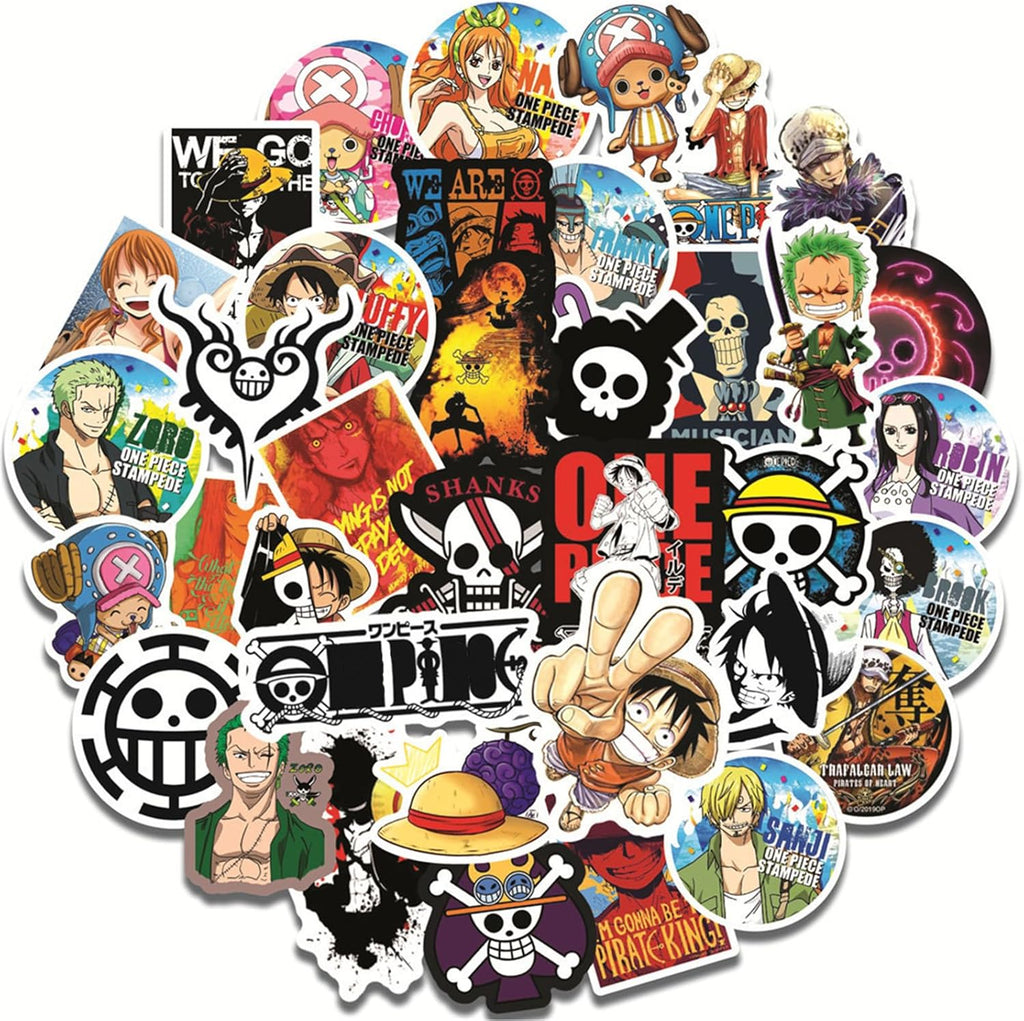 One Piece Aufkleber, One Piece Sticker, 100 Pcs Wasserdicht Sticker Ubephant Style Decals Computer Skateboard Gepäck Aufkleber Geschenke für Kinder
