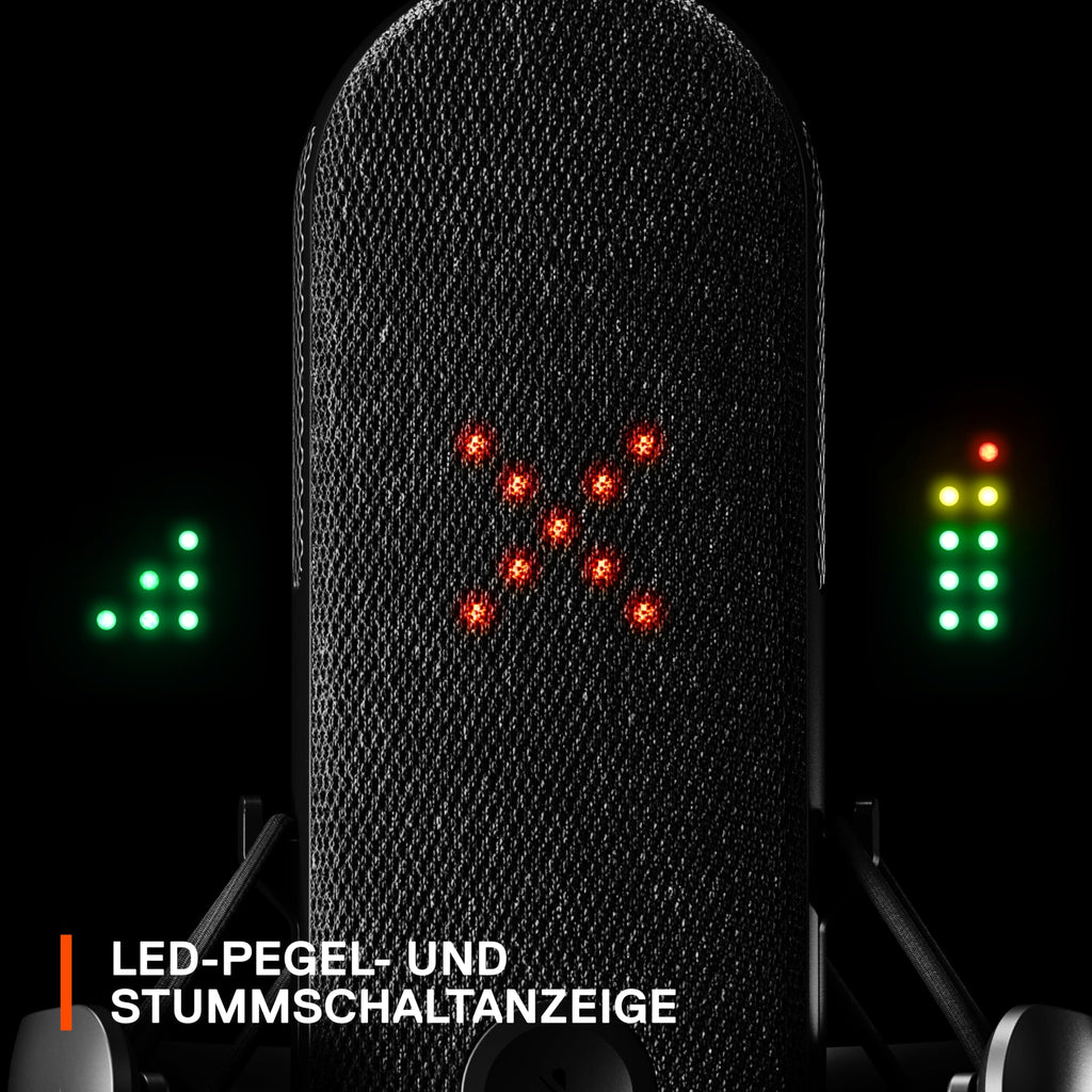 SteelSeries Alias Pro Kit – XLR-Mikrofon + Stream-Mixer – 3 Mal größere Kapsel fürs Gaming, Streaming und Podcasting – USB/XLR-Schnittstelle – Benutzerdefinierte Steuerung – RGB – Einzel- oder Dual-PC