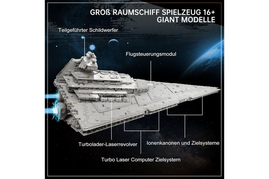 13135 Imperial Star Destroyer Toy with 3 Mini Spaceships, 11885 Building Blocks Technic Star Destroyer, Collectible for Adults, compatible with UCS Super Star Destroyer