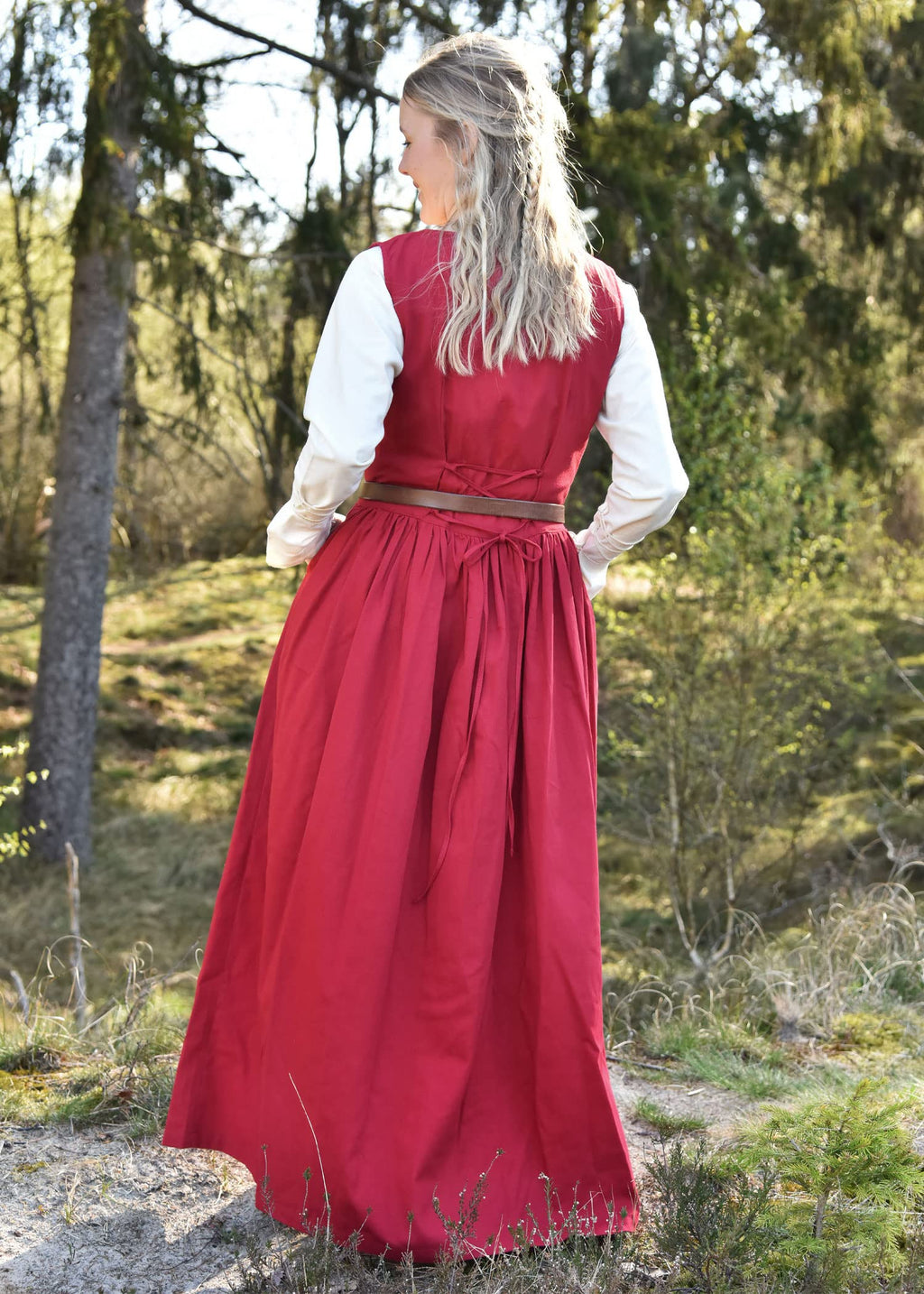 Battle-Merchant - Ärmelloses Mittelalter Kleid Lene für Damen - mit Taschen - Trägerkleid Bauernkleid Überkleid Mieder - Baumwolle