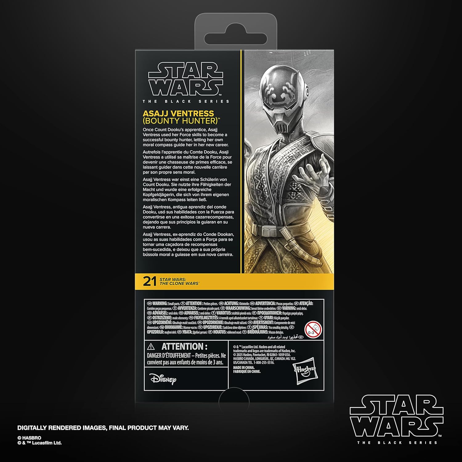 Star Wars The Black Series Asajj Ventress (Kopfgeldjägerin), The Clone Wars Action-Figur zum Sammeln (15 cm)