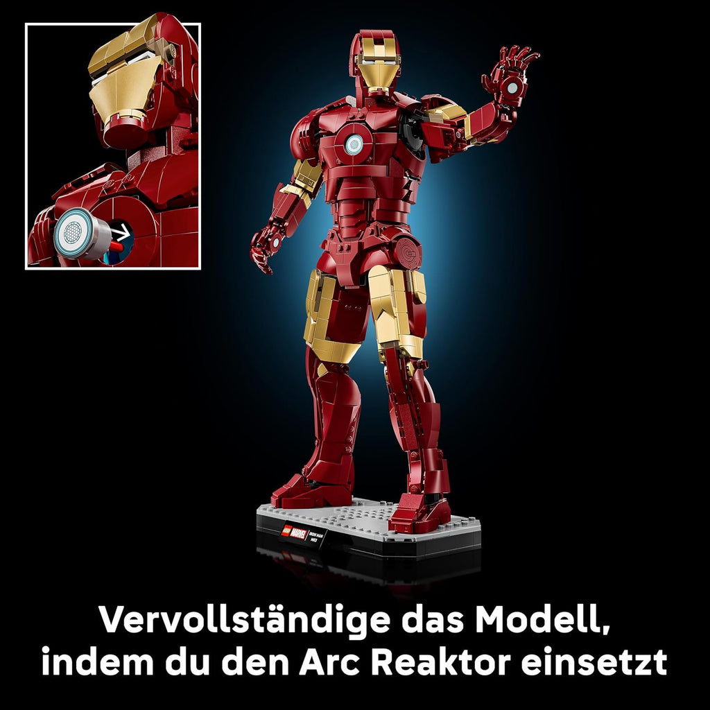 LEGO | Marvel Iron Man Mark 3 Sammleredition - Avengers Bauset für Erwachsene - Modellbau mit Minifigur, Ständer und Namensschild - Kreatives Geschenk für Männer, Frauen und Allen Fans - 76344