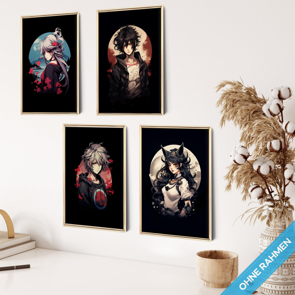 mojoliving Gaming Zimmer Deko Bilder | Poster Wand für Gamer Jugendzimmer | Set mit Neon Sign Motive | Coole Geschenke für Gamer | Zocker Bilder Wand | Neon Wandbild