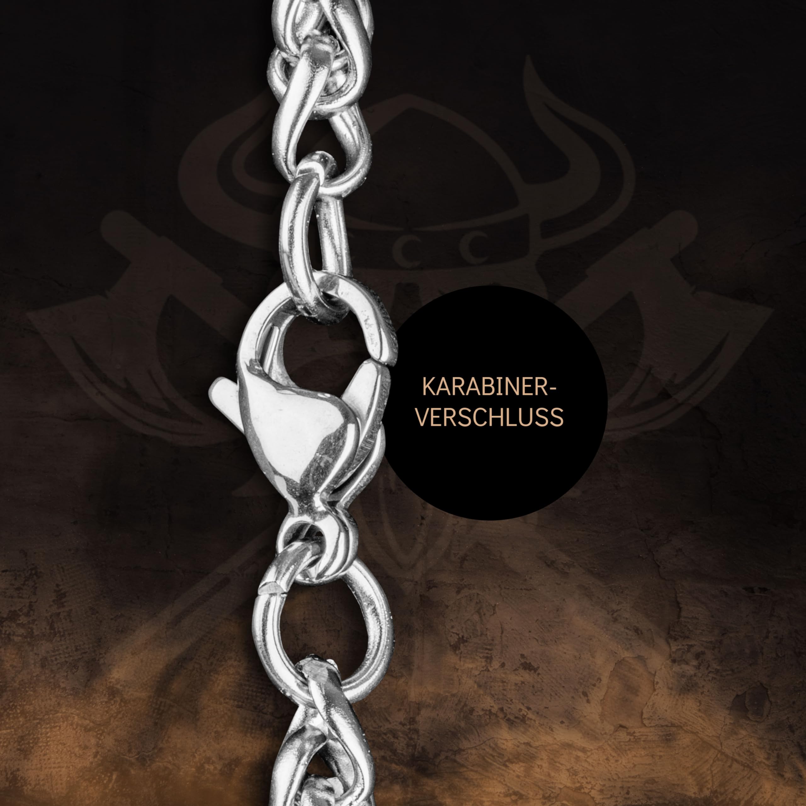 VIKING CRAFT Wikinger Halskette Herren Edelstahl - 60cm Wikinger Schmuck Kette Herren - Wikinger Deko, Wikinger Kette, Wikinger Geschenke für Männer Schmuck, LARP