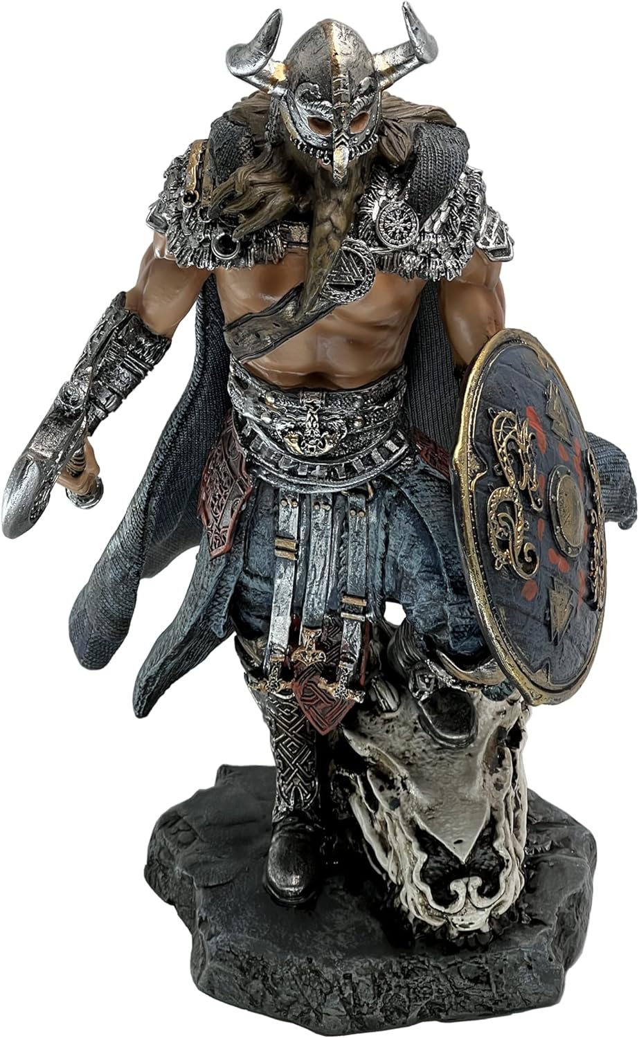 LOOYAR Resin Viking Warrior Thro Dragon Slayer Resin Statue Skulptur Ornament Figur Handwerk für Zuhause Haus Wohnzimmer Veranda Dekoration Büro Schreibtisch Schreibtisch Tischarrangement Geschenk