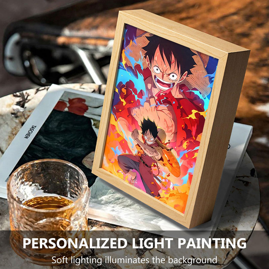 Bocguy Japanischer Anime Juju inspirierte beleuchtete Gemälde, LED Wandkunst Dekor,Jujutsu Kaisen Manga, LED Desktop-Rahmen für Heimdekoration,Kreatives Schlafzimmer und Geschenk