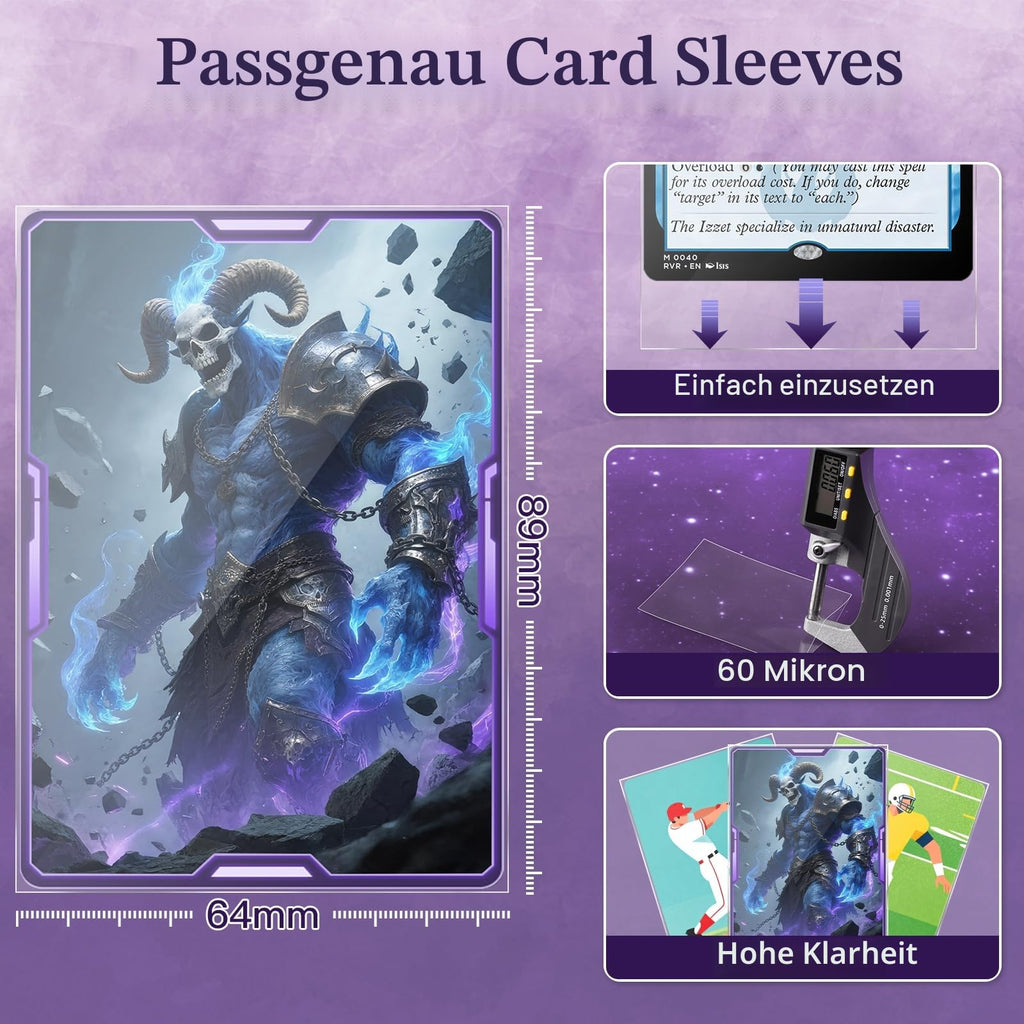 600ct Sammelkartenhülle Perfekte Passform MTG Kartenhüllen Sportkartenschutz für Fotokarte, Standard TCG Karten Sleeve Fit für Magic Baseball Card 66 * 91 mm (600)