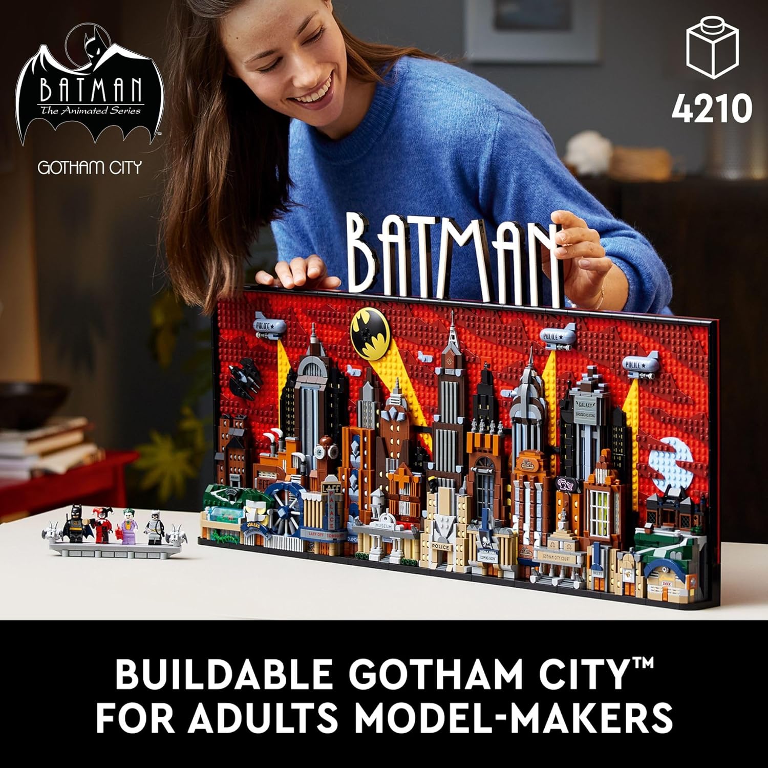 Lego DC Batman - The Animated Series Gotham City Build and Display Adult Set with Minifigures, DC Collectible Gift for Fans of Superhero Action and Adventure Movies, 76271