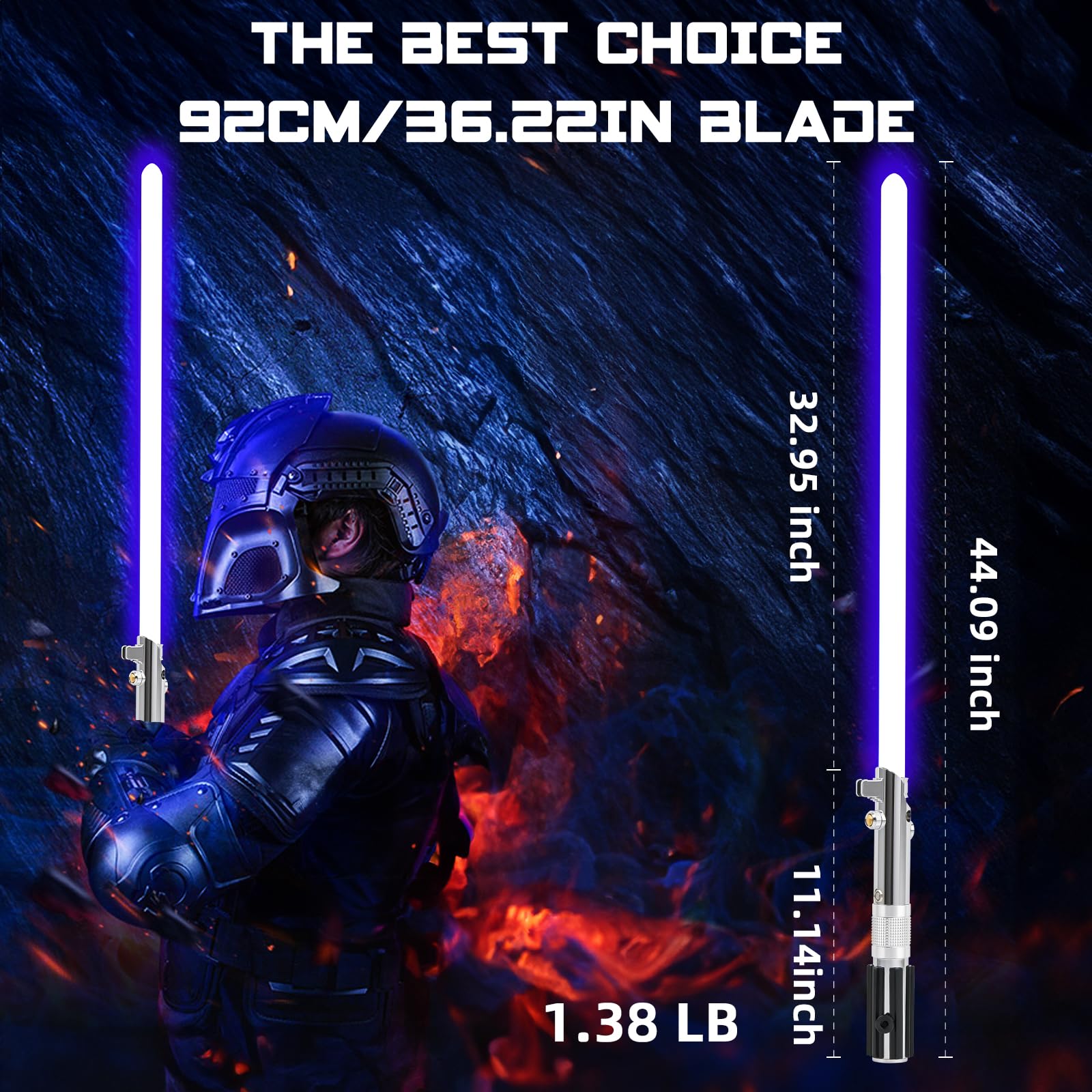 Saberforms Dueling Lightsaber with 12 RGB Colors, 16 Sound Fonts, and Motion Control, Force FX Lightsabers with Premium Metal Hilt and Replaceable Blade, Lightsaber for Adults and Kids