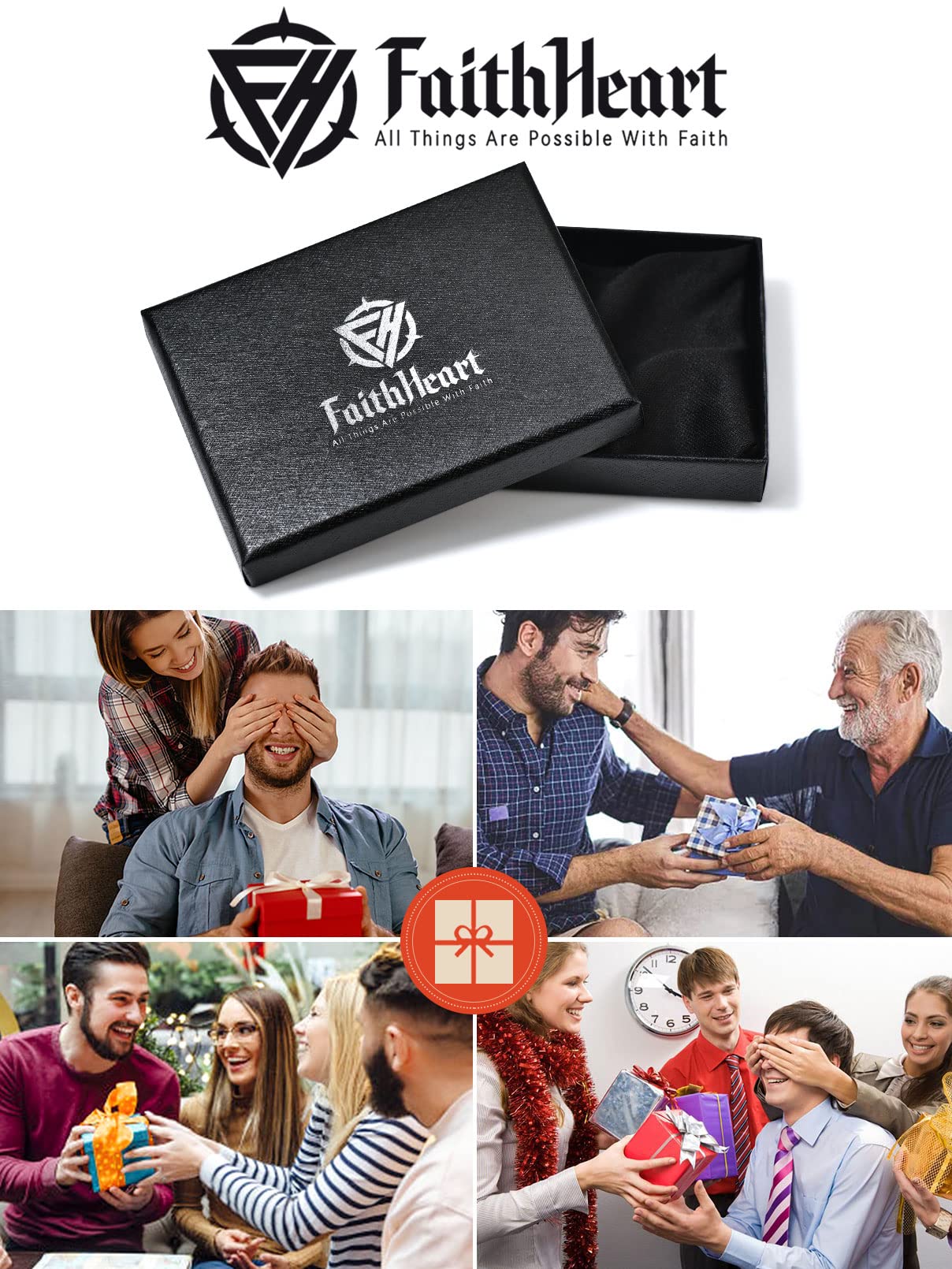 FaithHeart Lederkette Herren Damen Leder Halskette Männer Kette mit Runen Anhänger Edelstahl Lederband mit Mobius Rund/Dreieck/Unendlichkeit Kunstleder Lederhalsband verstellbar Wikinger Schmuck