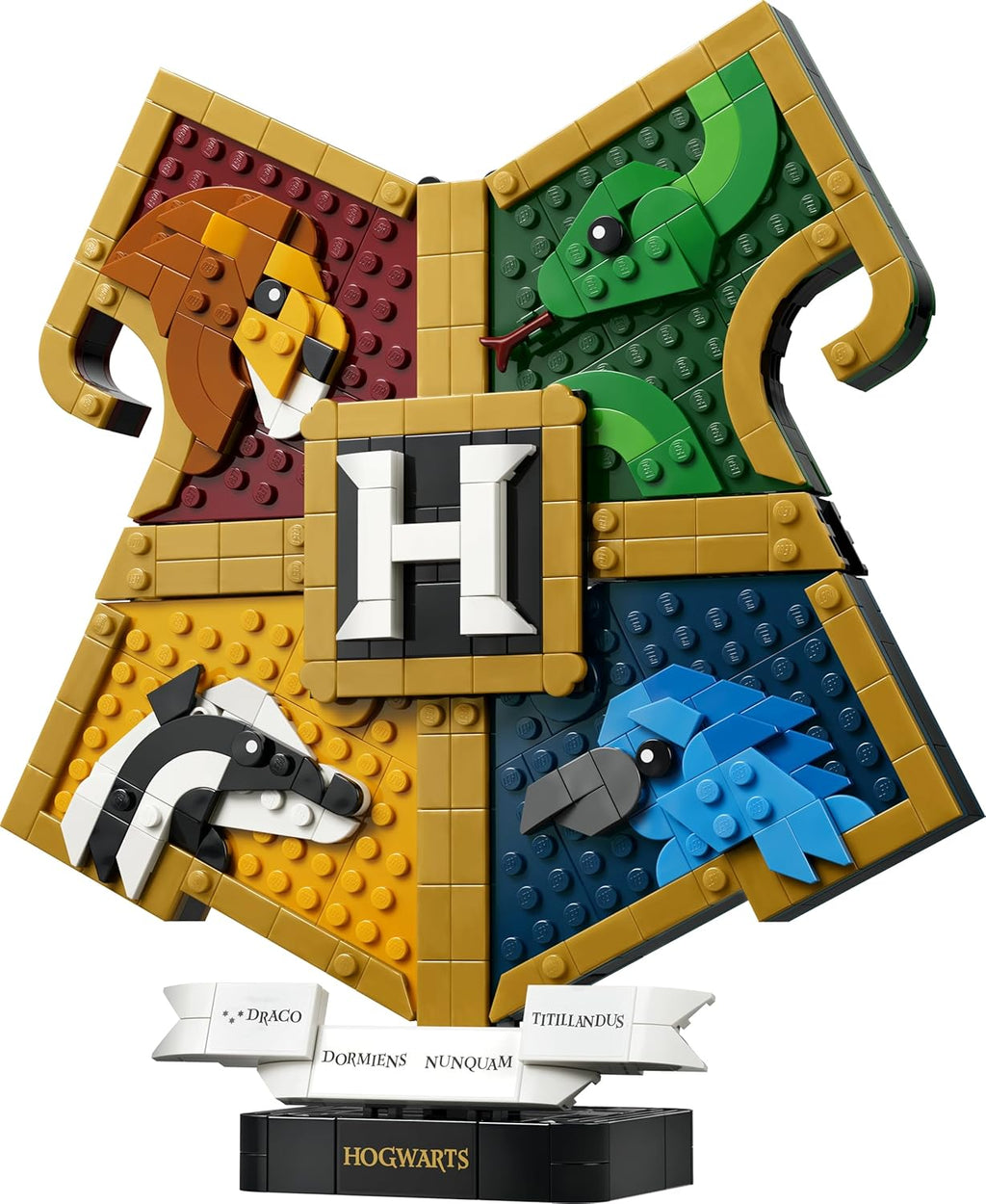LEGO Harry Potter Hogwarts Hauswappen - Wanddeko 3D Modell mit Tieren - DIY Deko fürs Kinderzimmer - Geburtstagsgeschenk für Mädchen, Jungen und Teenager ab 12 Jahren - 76462