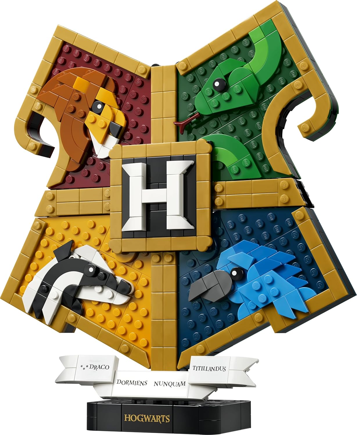LEGO Harry Potter Hogwarts Hauswappen - Wanddeko 3D Modell mit Tieren - DIY Deko fürs Kinderzimmer - Geburtstagsgeschenk für Mädchen, Jungen und Teenager ab 12 Jahren - 76462