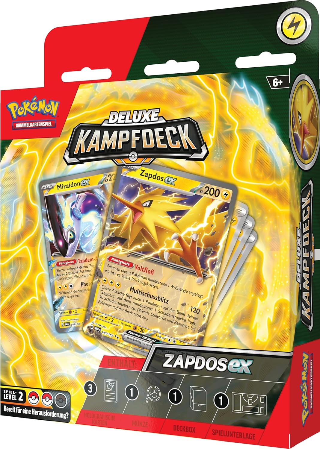 Pokémon-Sammelkartenspiel: Deluxe-Kampfdeck Zapdos-ex (sofort spielbares Deck mit 60 Karten & Zubehör)