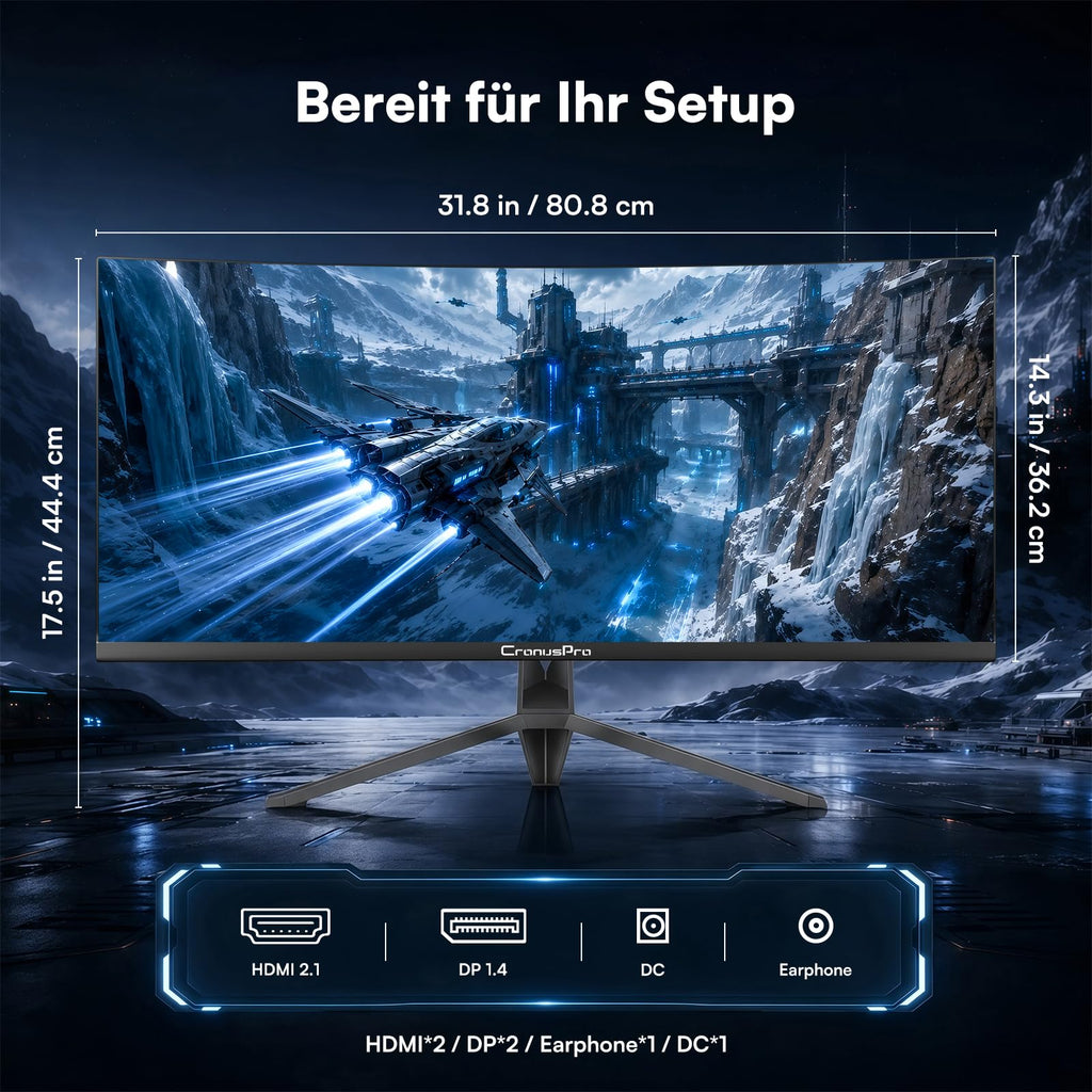 34 Zoll Ultrawide Curved Gaming Monitor, 165Hz, 1ms MPRT, UWQHD