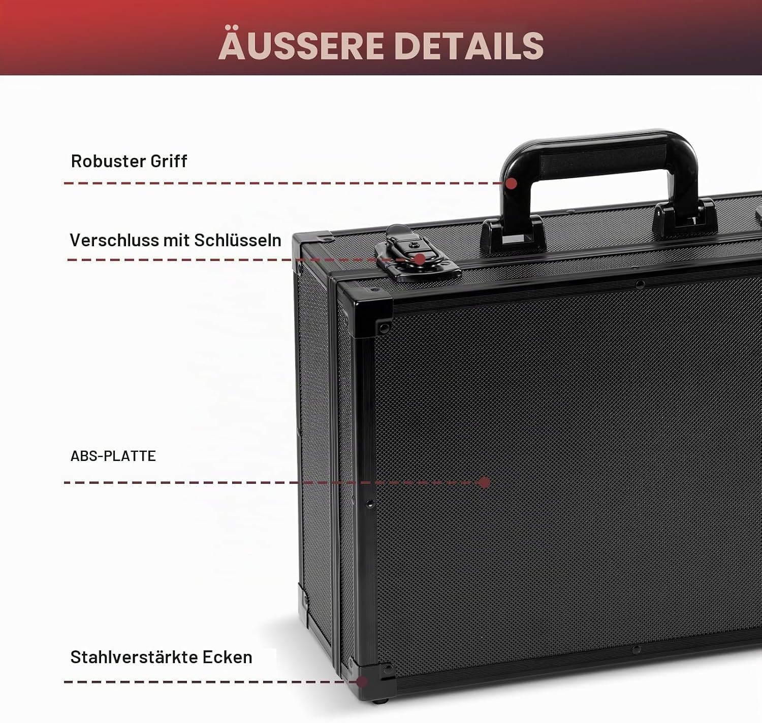 ProCase Stoßfest Toploader Sammelkarten Aufbewahrungsbox, Aluminiumstruktur-Schließfach mit Verstellbaren Teiler für 600+ Toploader, Magnetkartenhalter, MTG, TCG, Yugioh, Sportkarten -Schwarz