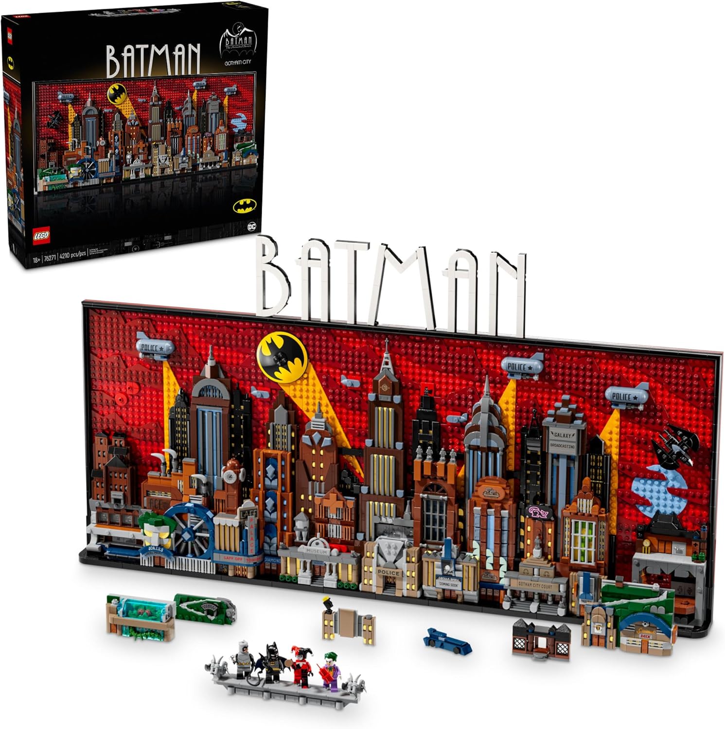 Lego DC Batman - The Animated Series Gotham City Build and Display Adult Set with Minifigures, DC Collectible Gift for Fans of Superhero Action and Adventure Movies, 76271
