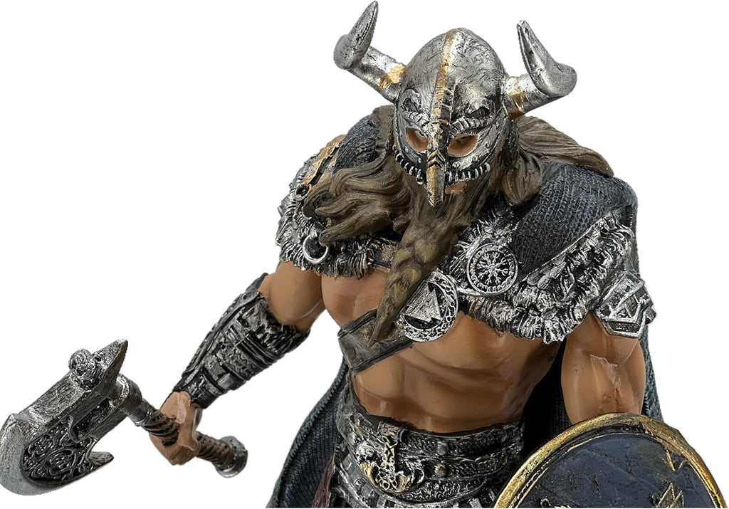 LOOYAR Resin Viking Warrior Thro Dragon Slayer Resin Statue Skulptur Ornament Figur Handwerk für Zuhause Haus Wohnzimmer Veranda Dekoration Büro Schreibtisch Schreibtisch Tischarrangement Geschenk