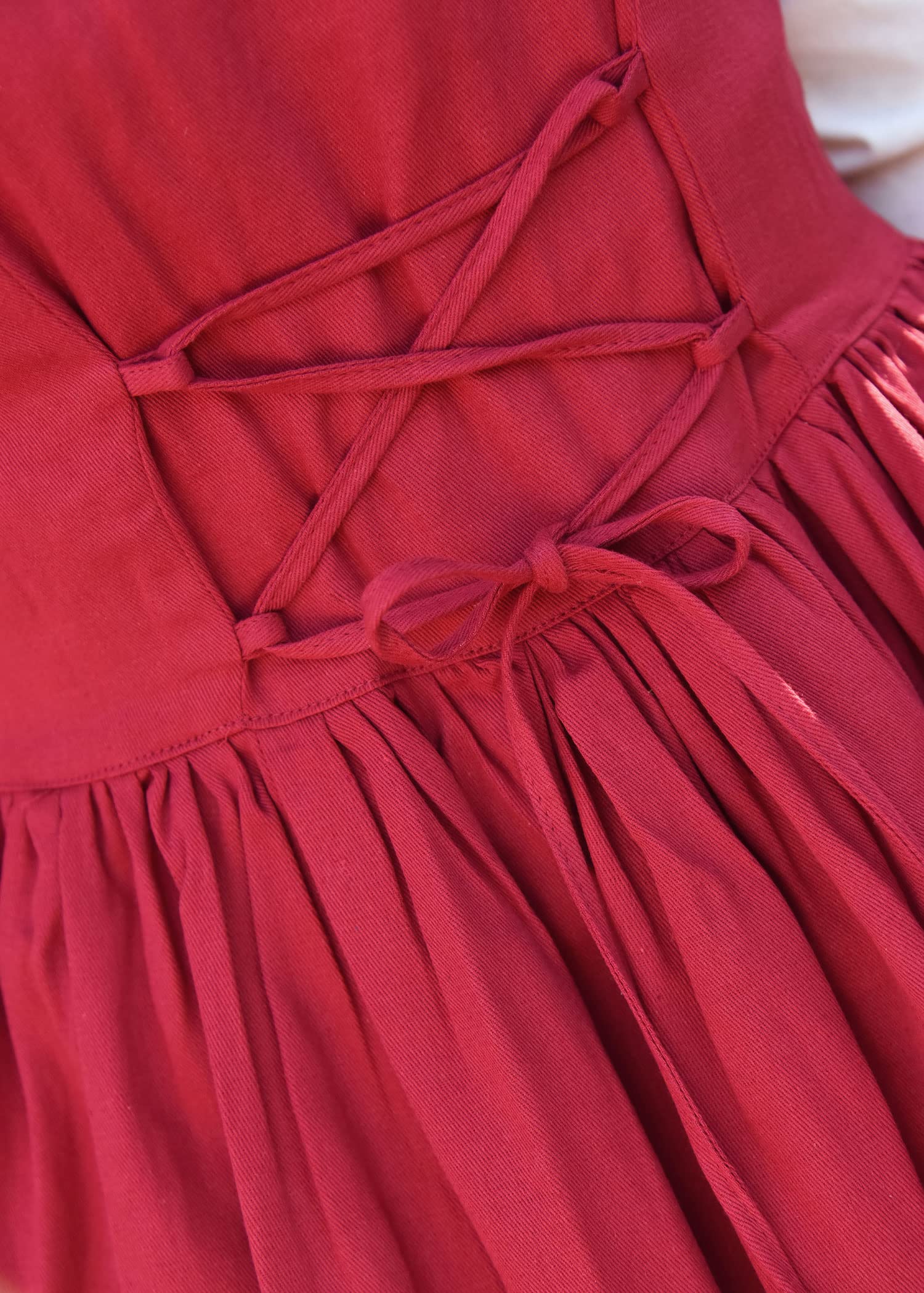 Battle-Merchant - Ärmelloses Mittelalter Kleid Lene für Damen - mit Taschen - Trägerkleid Bauernkleid Überkleid Mieder - Baumwolle