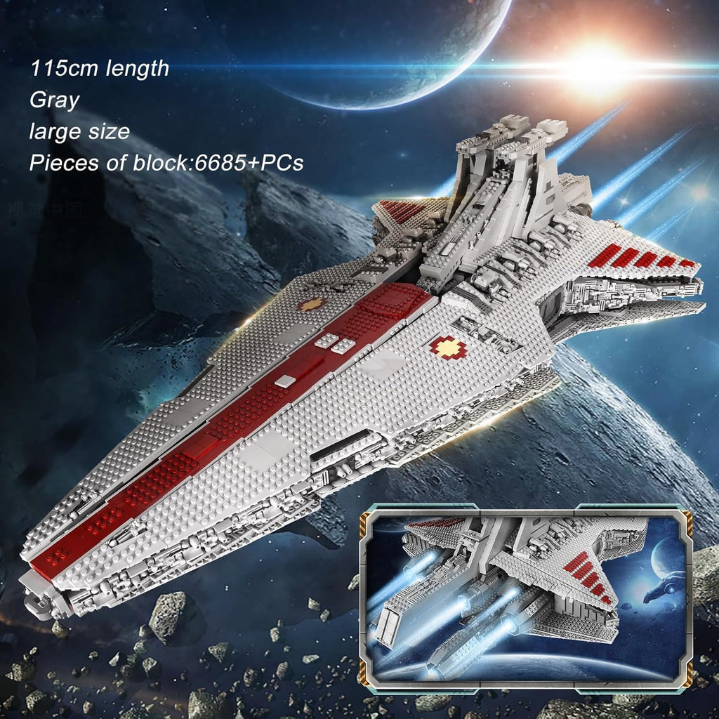 13135 Imperial Sternenzerstörer Spielzeug mit 3 Mini-Raumschiffen,11885 Klemmbausteine Technik Sternenzerstörer, Sammlerstück für Erwachsene,kompatibel mit UCS Super Star Destroyer