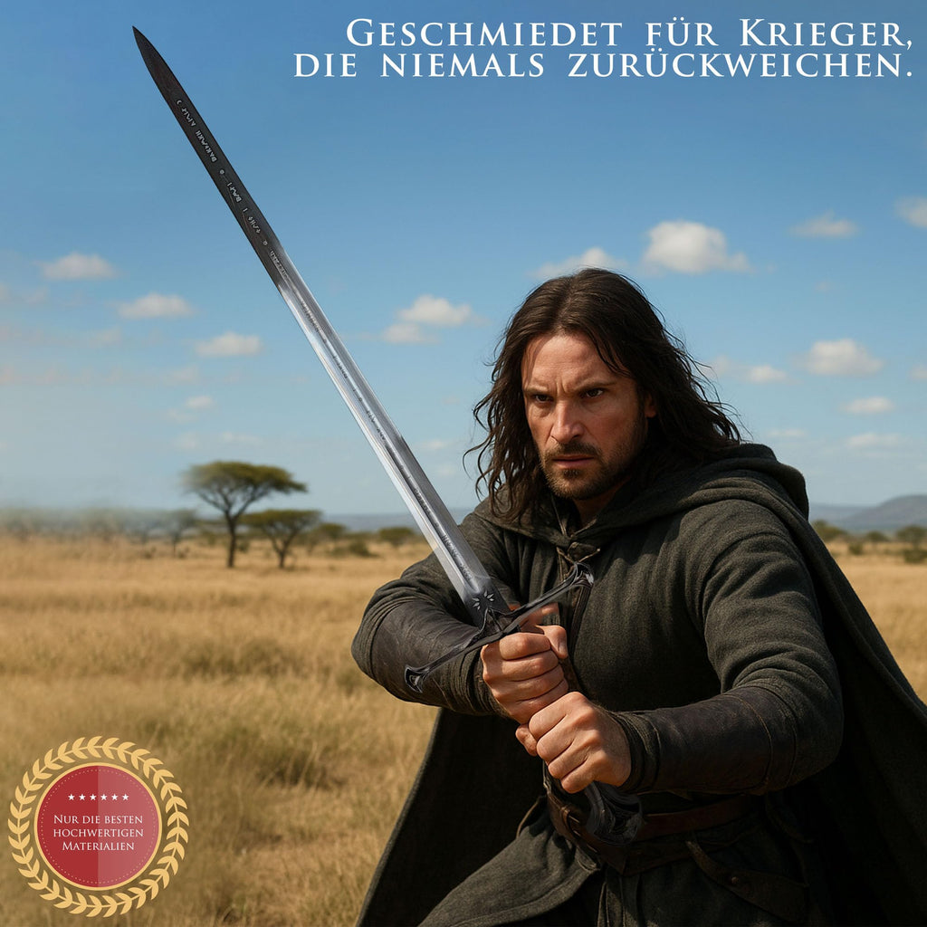 Der Herr der Ringe - LOTR Schwert, Filmschwert, echt, aus Stahl, Der Hobbit, Zauberer Merch, Aragorn Sword, Deko für Sammler und als Geschenk