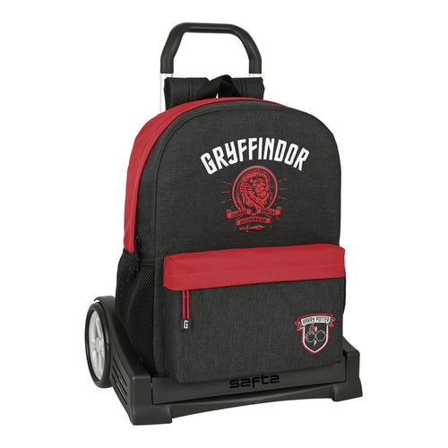 School Backpack with Wheels Harry Potter Witchcraft Black Maroon (32 x