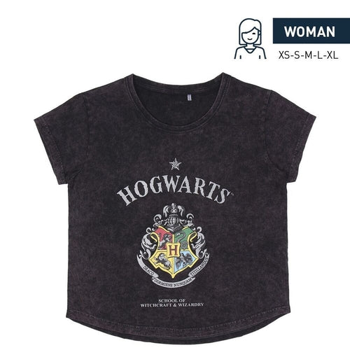 Women's Short Sleeve T-Shirt Harry Potter Grey Dark Grey
