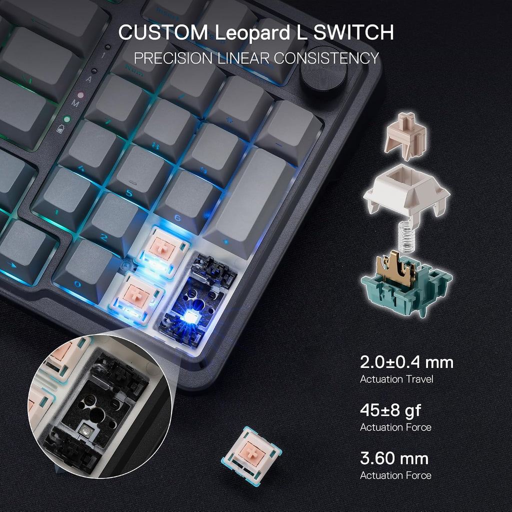 Redragon K686 PRO SE Anime Gasket Gaming Tastatur RGB 3 Modus 98 Tasten | Hot Swap Sockel Drehknopfsteuerung Geräuschdämpfende Pads Custom Hi Fi Linear
