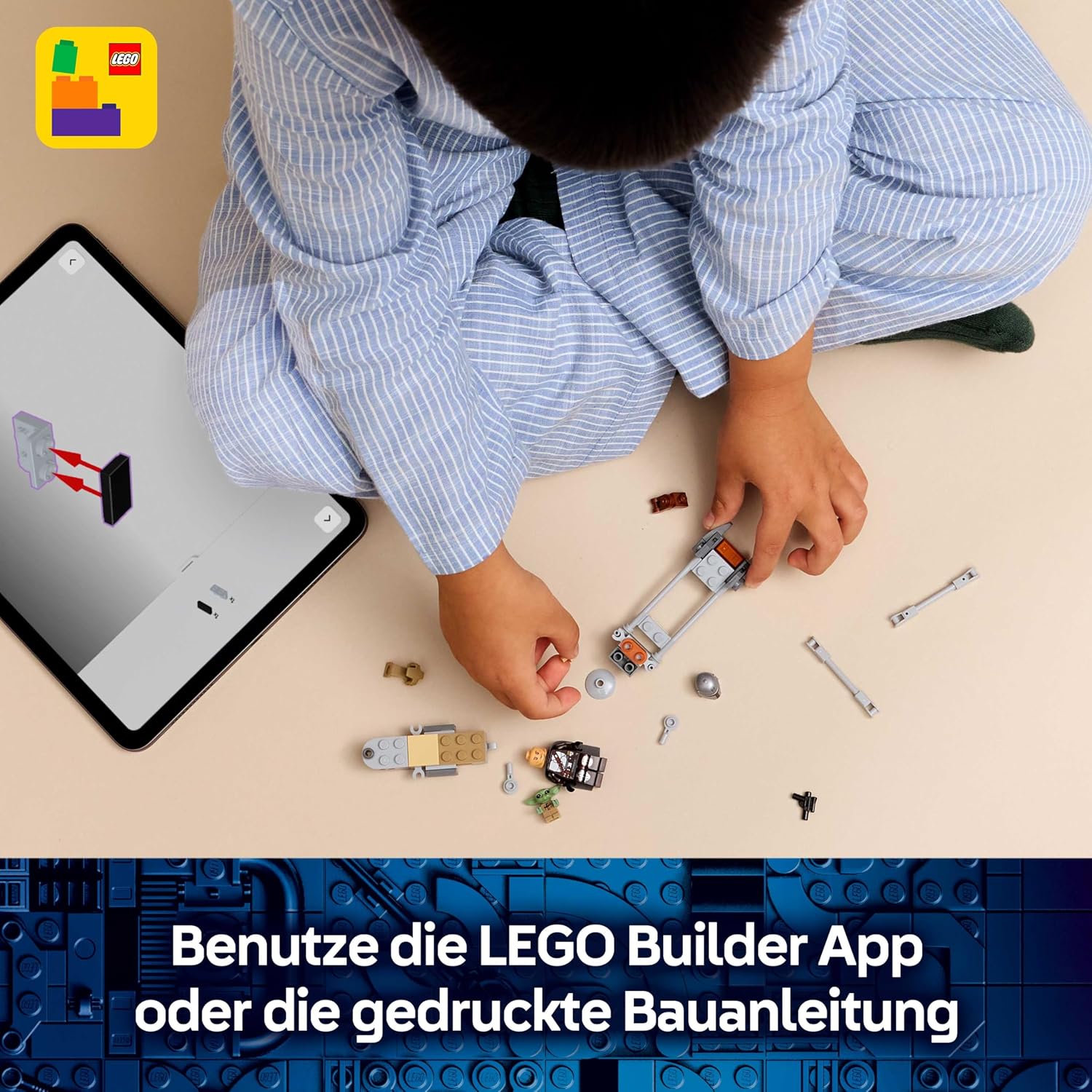 LEGO Star Wars Der Mandalorianer und Grogu auf ihrem Speeder Bike - Set mit Fahrzeug und 2 Star Wars Figuren für Actionabenteuer - Geschenk für Kinder ab 6 Jahren - 75436