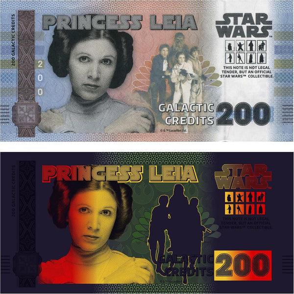 Star Wars Sammlerbanknote – Princess Leia Collectible Note – Limitierte Edition – mit goldenem Hologramm und UV-Effekten – Kein Spielzeug