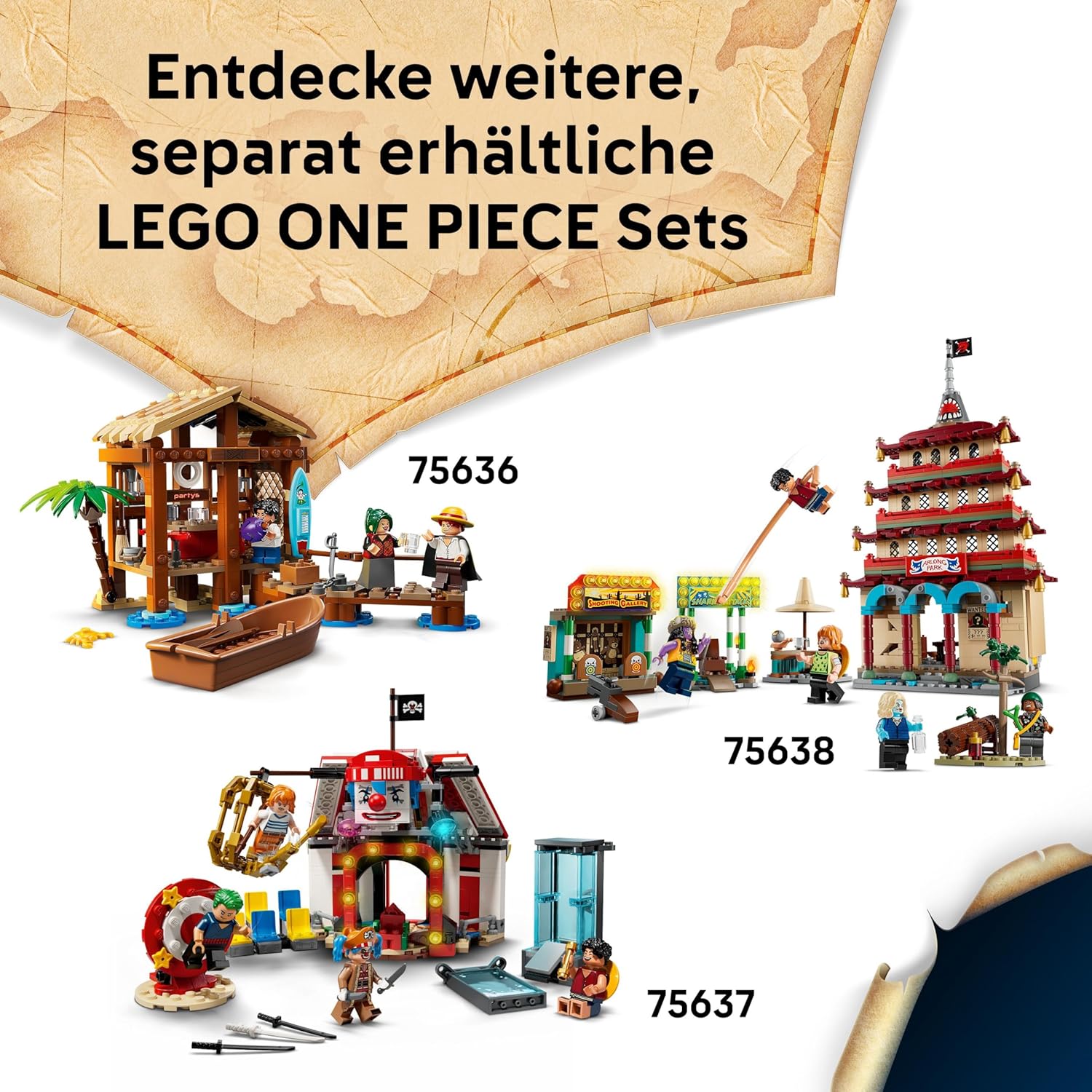 LEGO ONE PIECE - The Pirate Ship Flying Lamb (Going Merry) - Playset with 5 Minifigures - incl. Luffy, Zoro & Nami - Building Toy - Gift for Boys, Girls & Fans from 10 Years - 75639