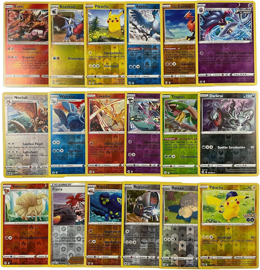 400x Pokémon Cards German 20 Holo or Reverse Holo - 330x Common - 50x Energy Cards - Original Cards from Current Sets Random Selection Collectible Cards + Heartforcards® Shipping Protection