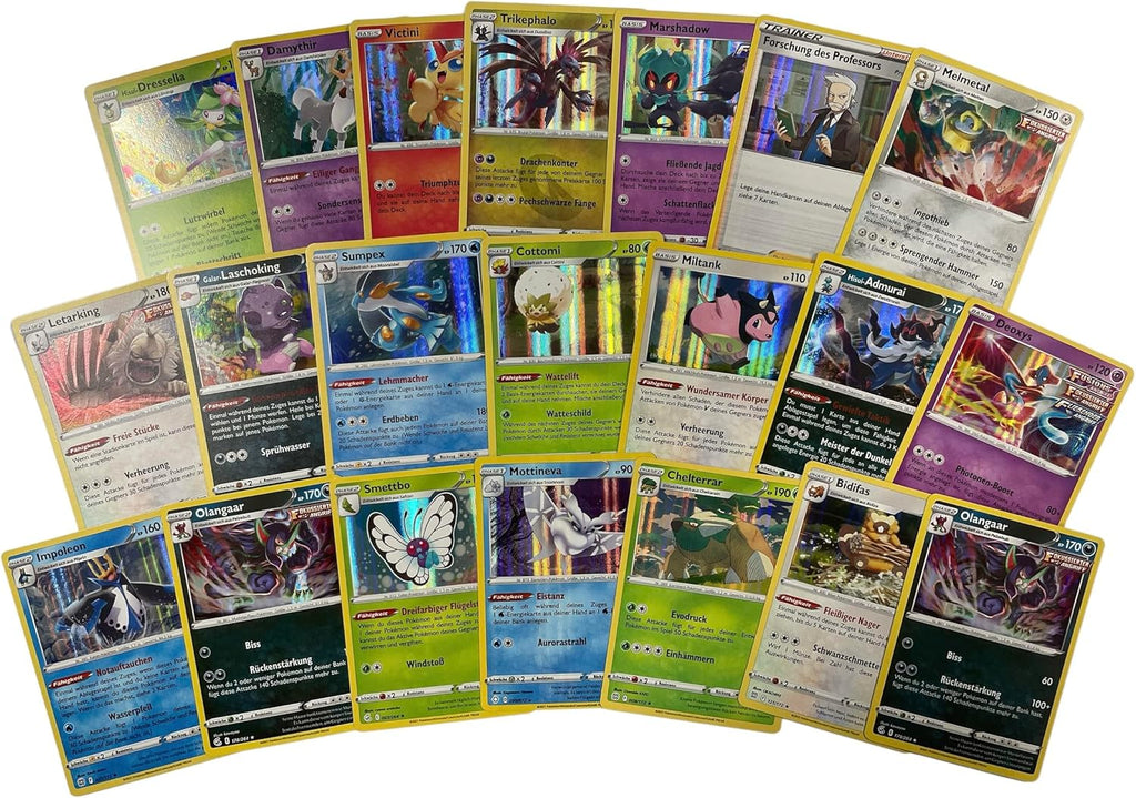 400x Pokémon Cards German 20 Holo or Reverse Holo - 330x Common - 50x Energy Cards - Original Cards from Current Sets Random Selection Collectible Cards + Heartforcards® Shipping Protection