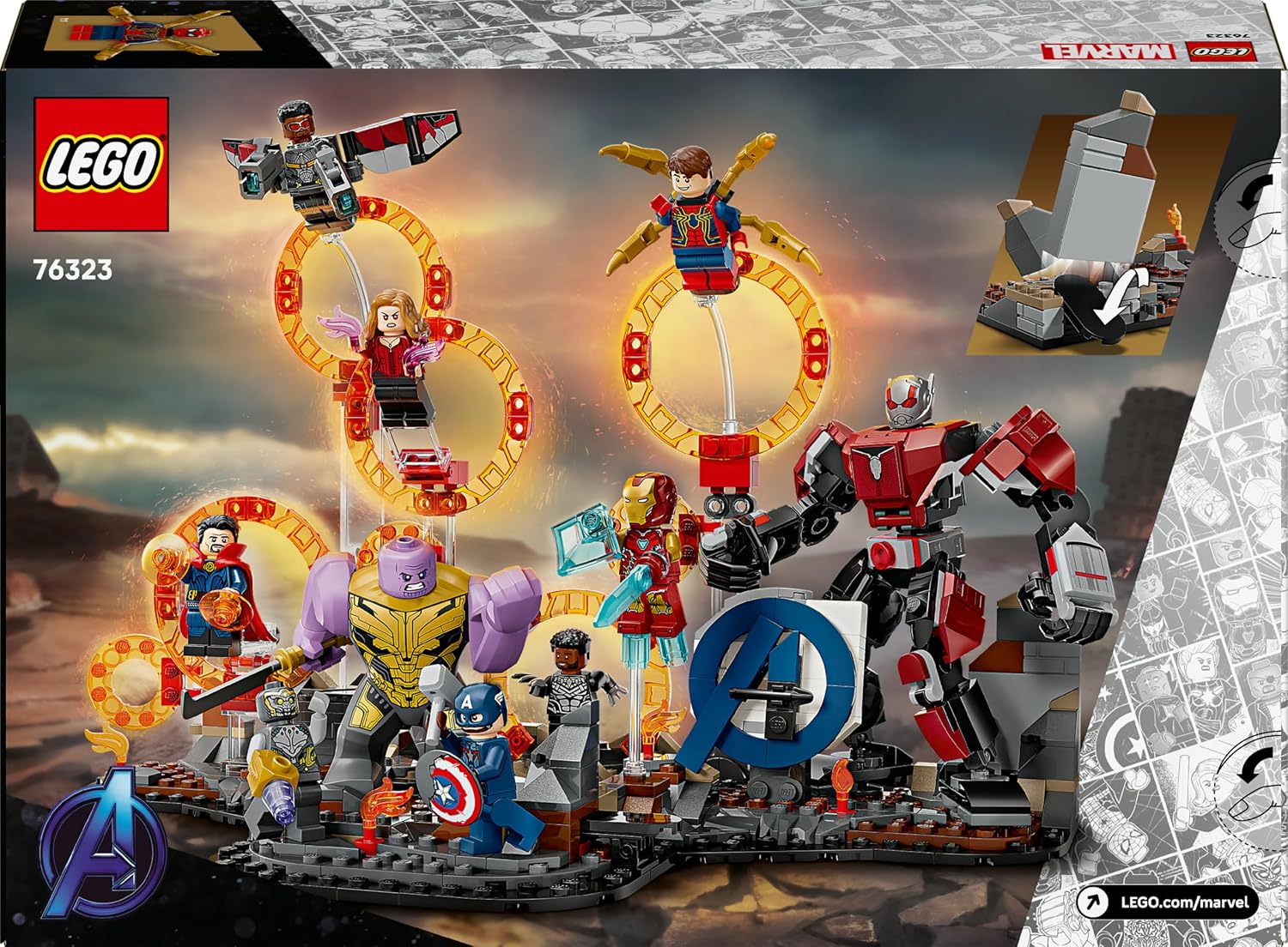 LEGO ǀ Marvel Avengers: Endgame Letzter Showdown - Bauspielzeug mit 10 Minifiguren, darunter Captain America, Iron Man, Black Panther & Dr. Strange - Kreatives Geschenk für Jungen und Mädchen 76323