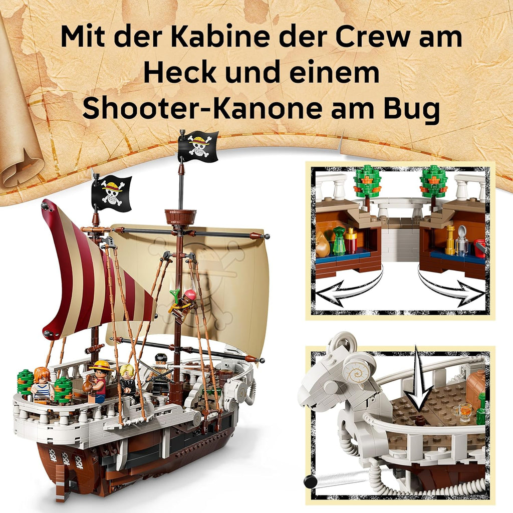 LEGO ONE PIECE - The Pirate Ship Flying Lamb (Going Merry) - Playset with 5 Minifigures - incl. Luffy, Zoro & Nami - Building Toy - Gift for Boys, Girls & Fans from 10 Years - 75639