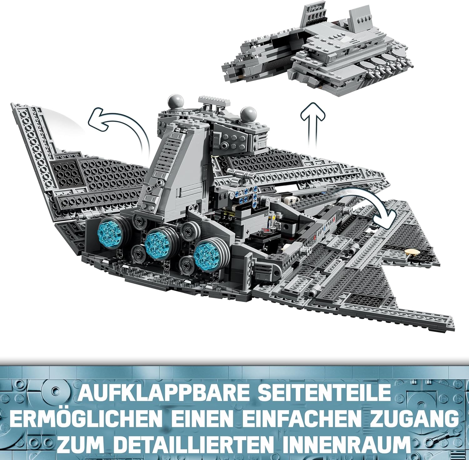 LEGO Star Wars 75394 Imperial Star Destroyer – Spaceship Toy with Detailed Interior and 7 Minifigures – Birthday Gift for Boys Ages 10 and Up and Adult Fans