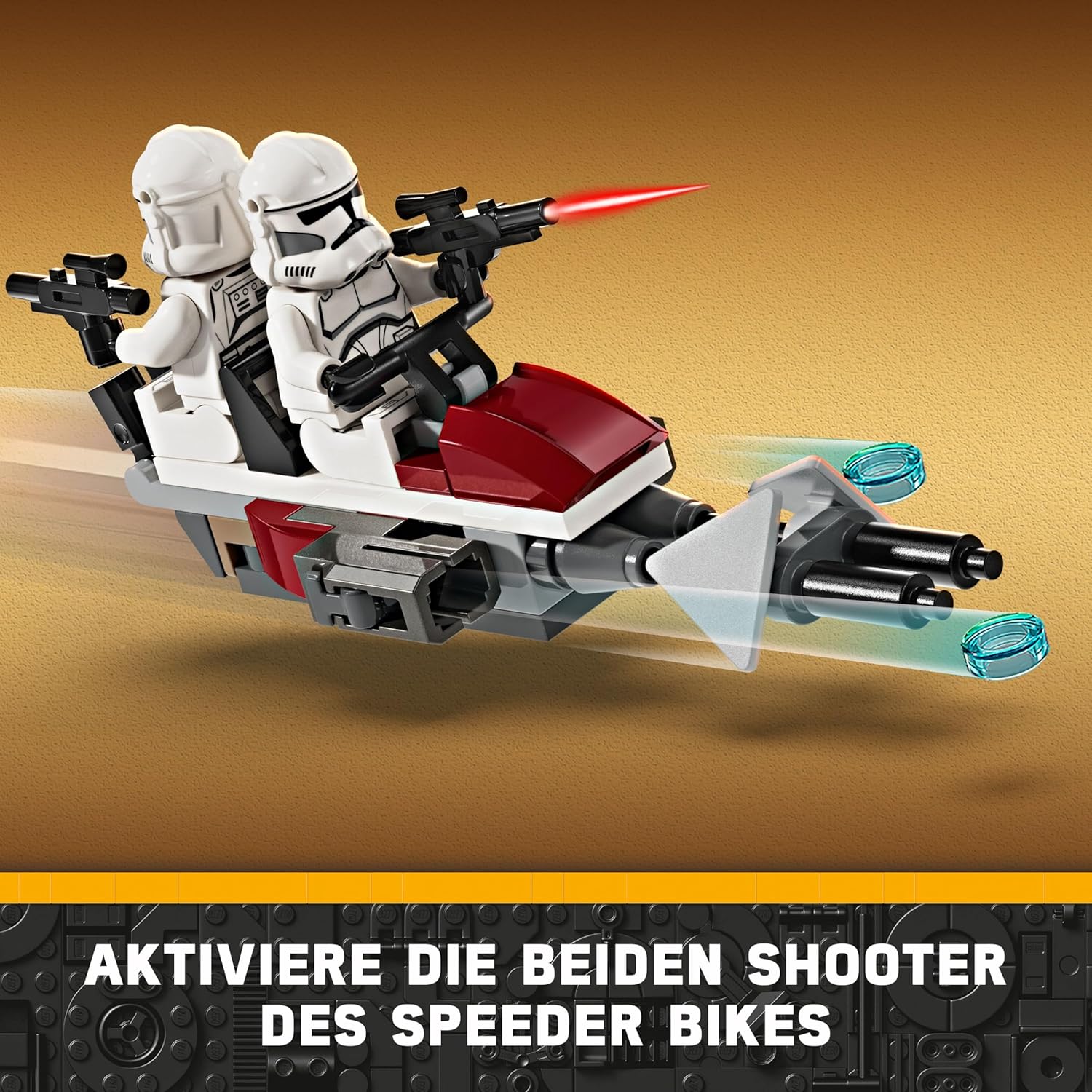 LEGO Star Wars 75372 Clone Trooper & Battle Droid Battle Pack, inkl. 4 Minifiguren, 5 Droiden und Speeder Bike mit Shooter - Bauspielzeug für Jungen und Mädchen ab 7 Jahren