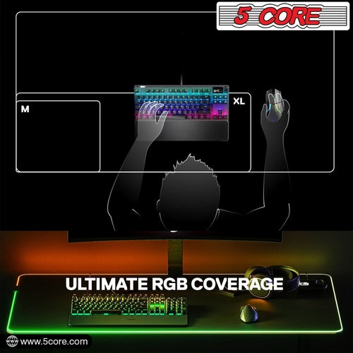 5Core RGB Gaming Mouse Pad - 12 Lighting Effects for Your Gaming Setup