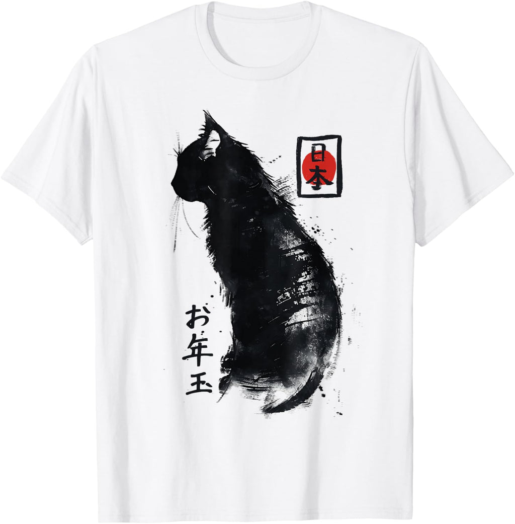 Japanese Ink Japan Lover Anime Manga Black Cat Ink Japan Cat T-Shirt