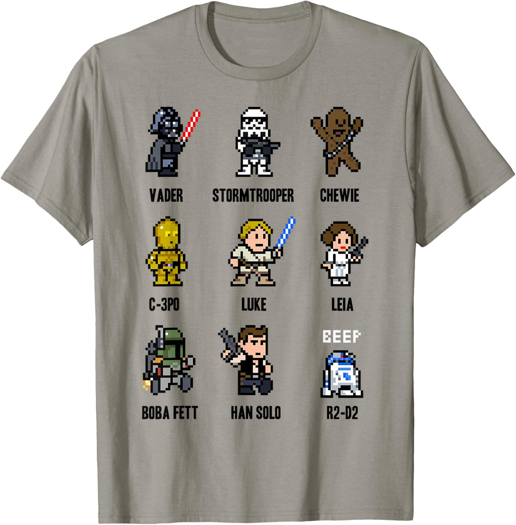 Star Wars Sprite Figuren 8-Bit Pixel Grafik T-Shirt