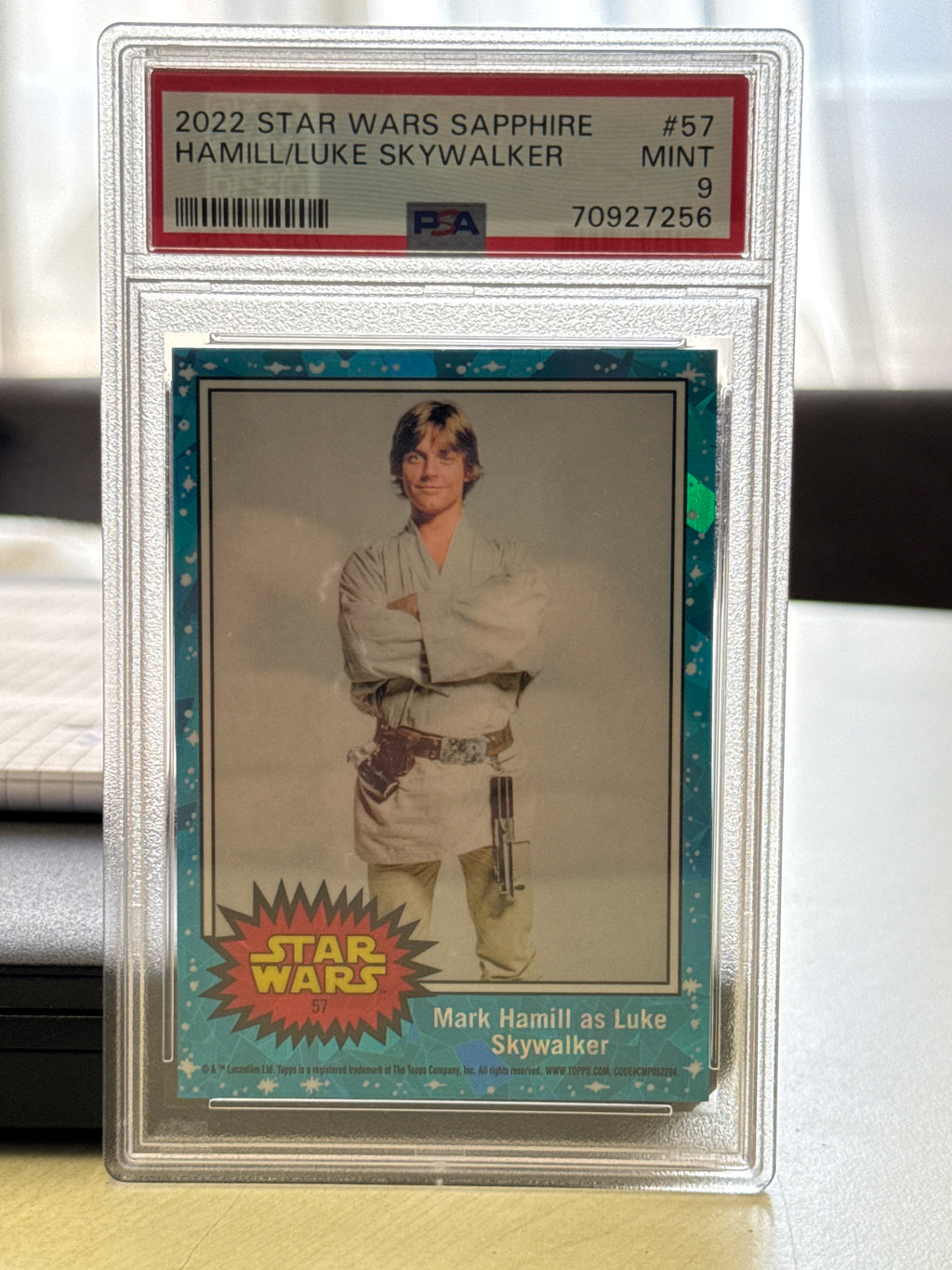 2022 Topps Chrome Sapphire Star Wars #57 Mark Hamill as Luke Skywalker PSA 9 Mint
