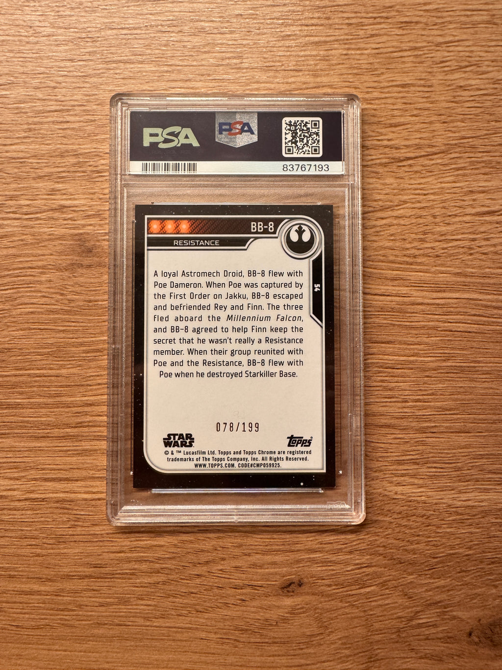 BB-8 – Aqua Refractor #54 (PSA 9 Mint) | 2023 Topps Chrome Star Wars | Limitiert auf 199 Exemplare